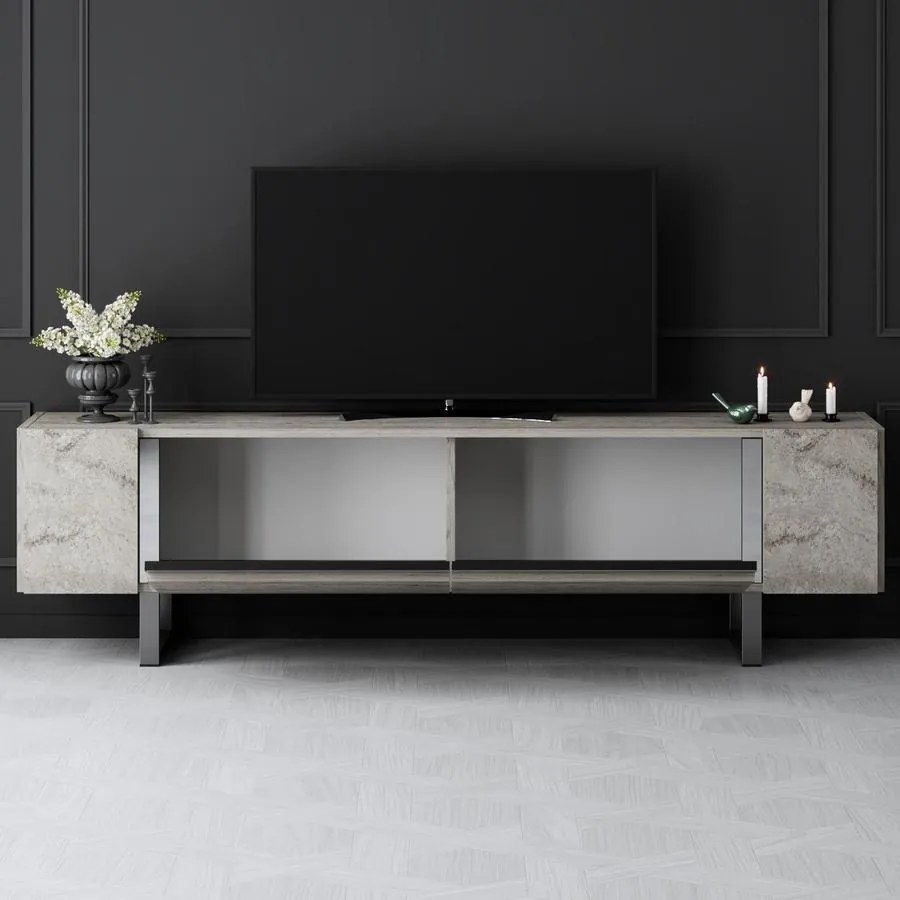 TV szekrény Yildiz - Travertine, Silver