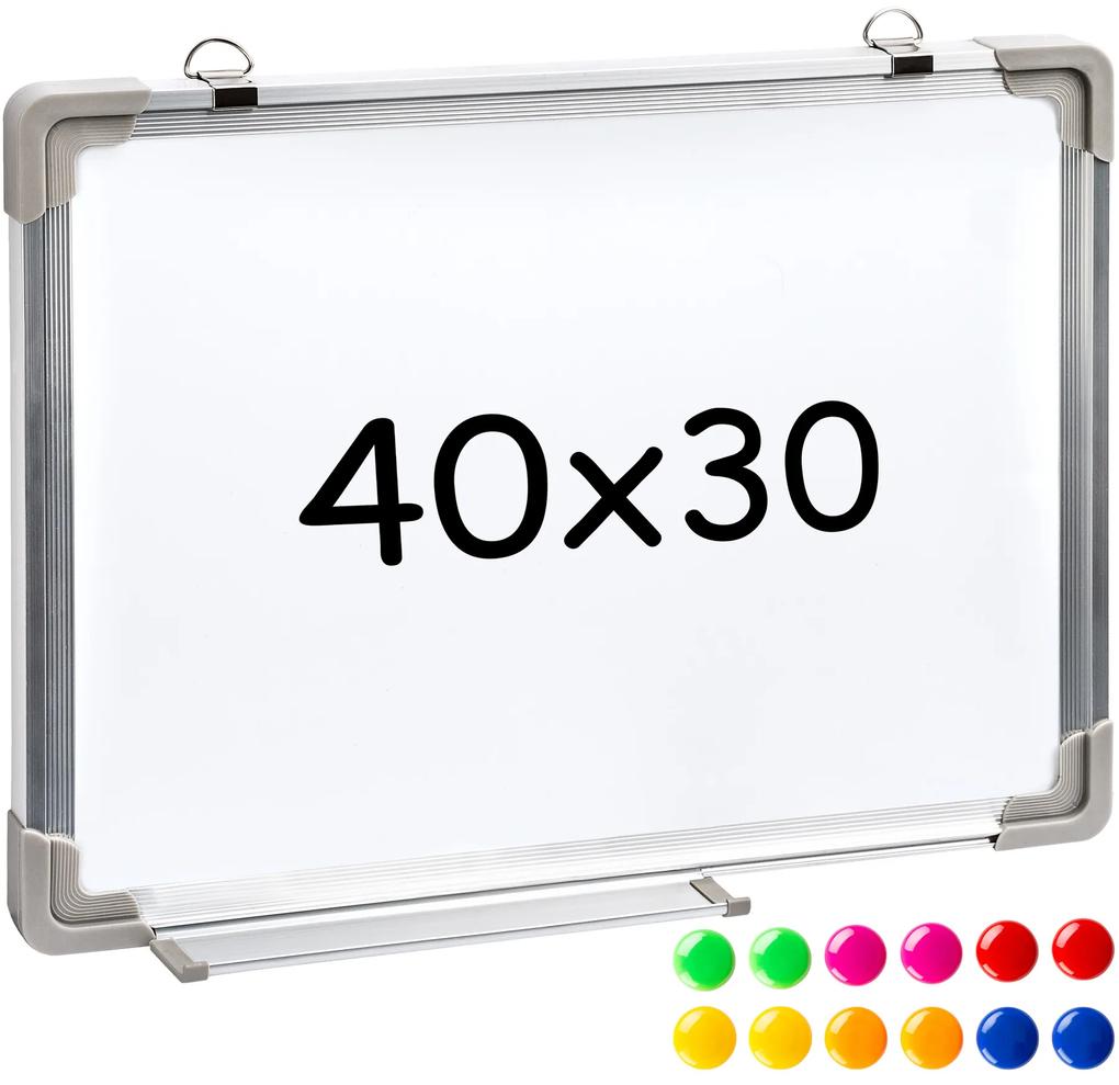 tectake 400813 mágneses tábla 12 színes mágnessel - 40 x 30 x 2 cm
