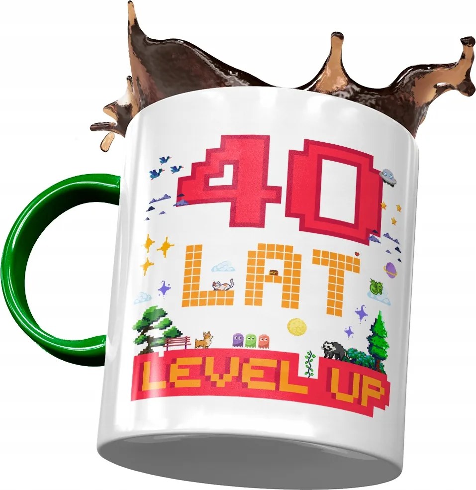 Zöld Bögre Születésnapra 40 40-es 40-es Ajándék Nyomtatott Fotóval