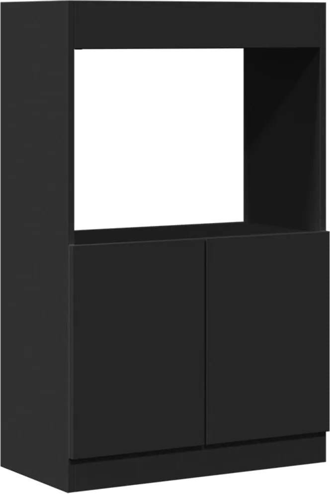 vidaXL fekete szerelt fa magasszekrény 63 x 33 x 100 cm