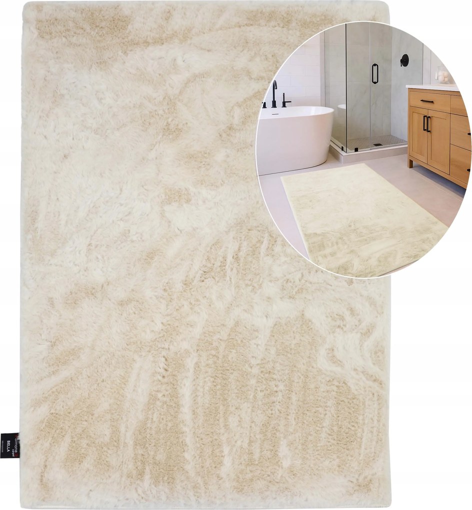 Fürdőszobaszőnyeg Csúszásgátló Puha Rabbit Krém 80x120 cm Bella