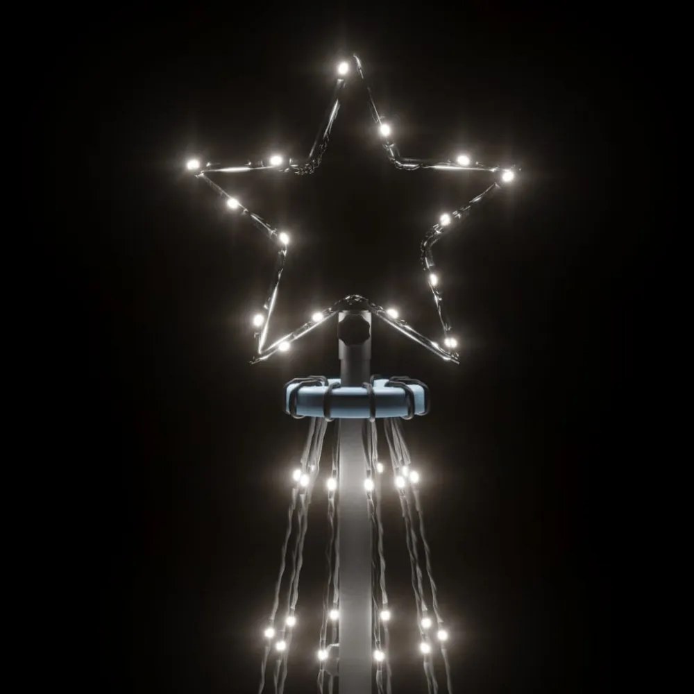 hideg fehér fényű karácsonyfa tüskével 108 LED-del 180 cm