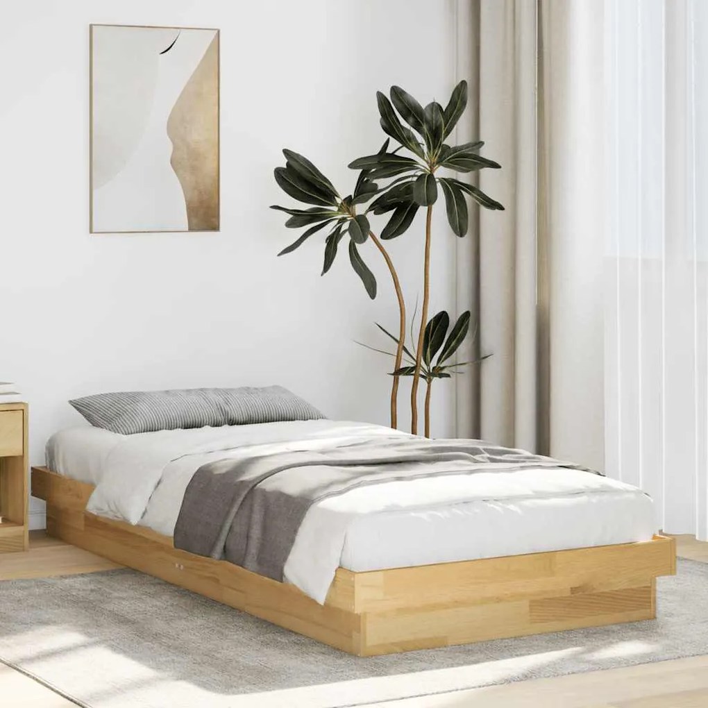 tömör tölgyfa ágykeret matrac nélkül 80x200 cm