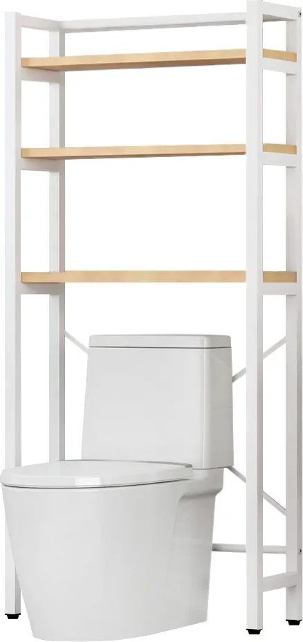 Polcállvány WC fölé, tölgy natural/fehér, BALRAM
