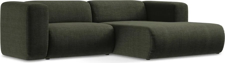 Zöld sarokkanapé (jobb oldali-heverő résszel) Ekahi – Makamii