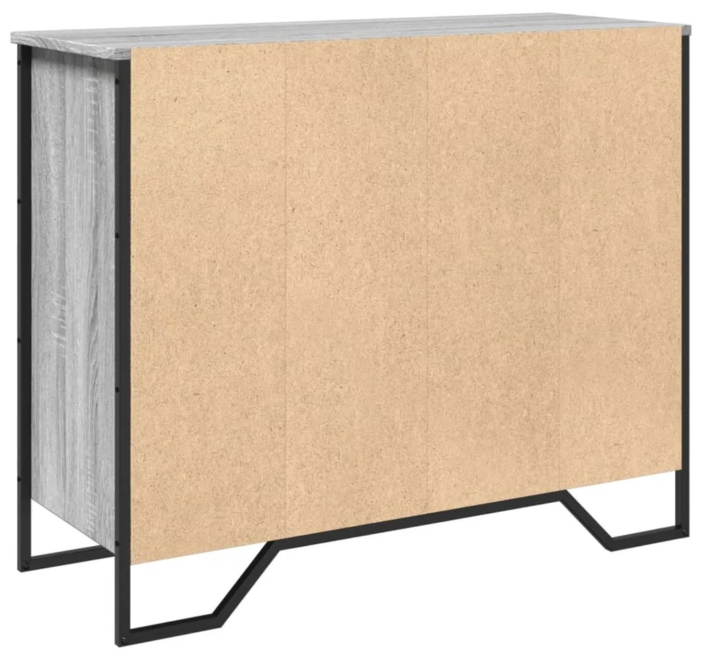 szürke sonoma színű szerelt fa tálalószekrény 91x35,5x74,5 cm