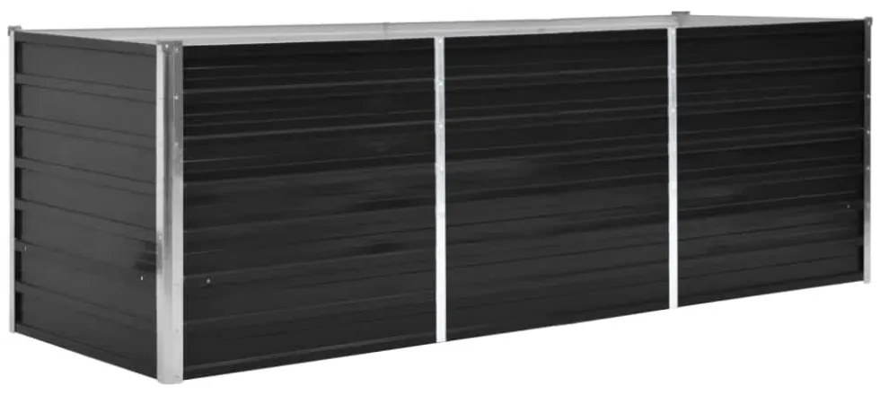 antracitszürke horganyzott acél kerti magaságyás 240x80x77 cm