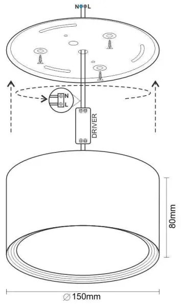 LED Spotlámpa LED/17W/230V 4000K átm. 15 cm fehér