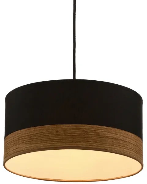 Csillár zsinóron PORTO 1xE27/60W/230V fekete/barna