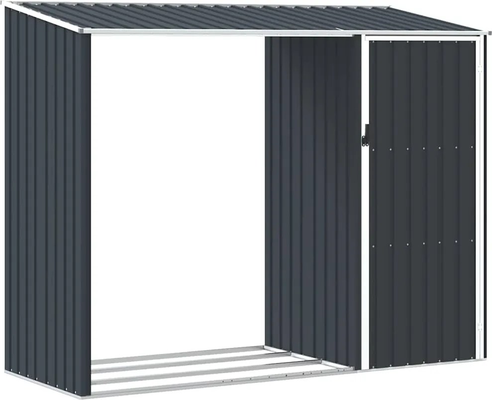 vidaXL antracitszürke horganyzott acél kerti tűzifatároló 245x98x159cm