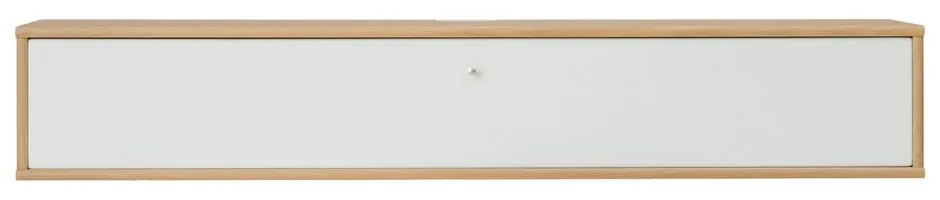 Fehér-natúr színű TV-állvány tölgyfa dekorral 133x22 cm Mistral – Hammel Furniture