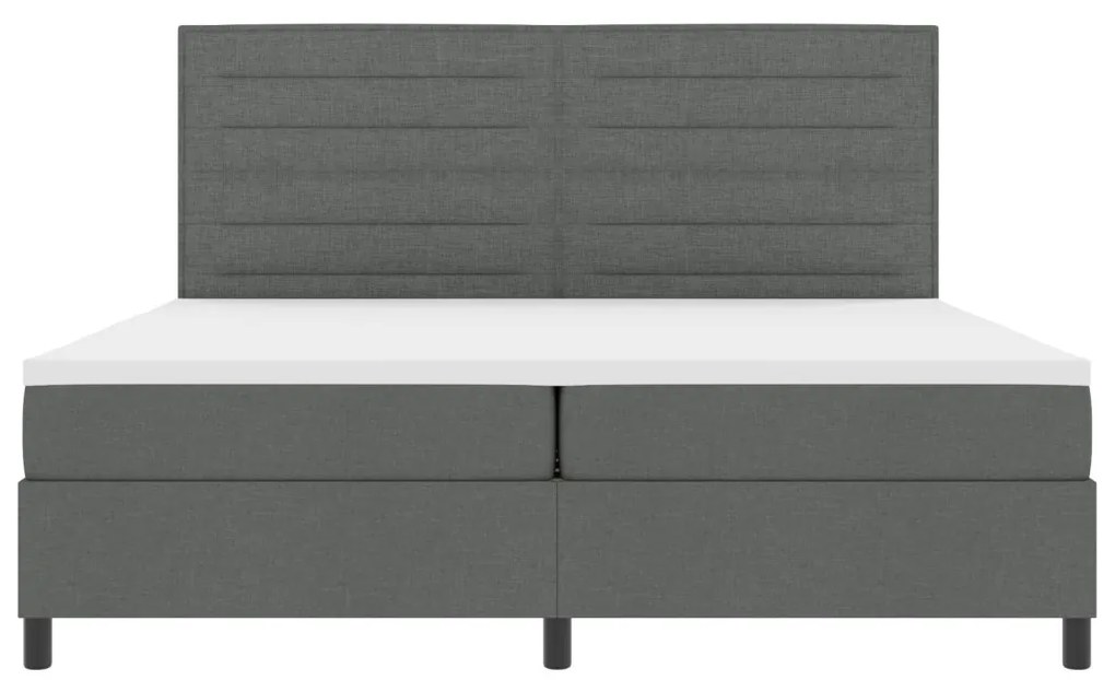 Boxspring ágy matraccal, sötét szürke 200x200 cm szövet