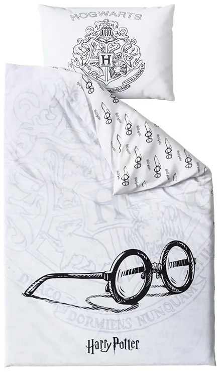 Világító ágynemű HARRY POTTER VISION fehér Ágyneműhuzat mérete: 70 x 90 cm | 140 x 200 cm