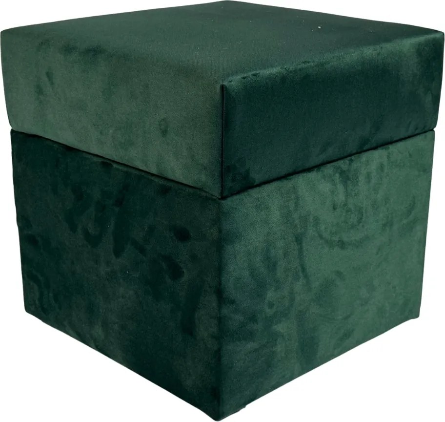 Négyzet alakú nyitható velúr puff zöld palackos könnyen tisztítható lángálló