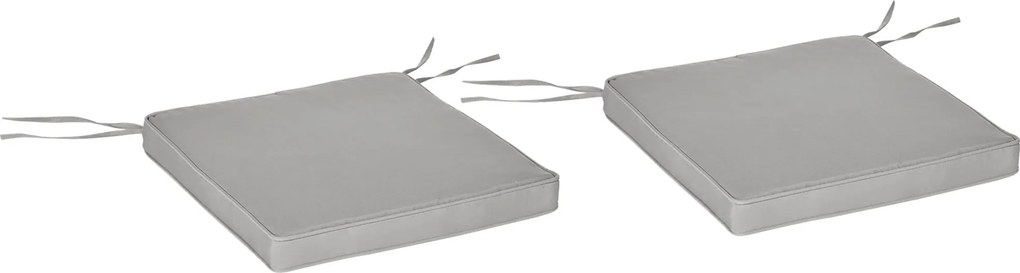 Outsunny 2 db-os Kertiszék Párna Készlet Ülőpárna Levehető Borítással 5 cm Poliészter Anyag dim. 45L x 45W cm Világosszürke | Aosom