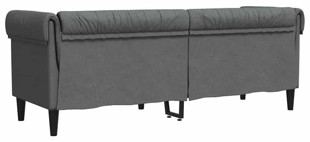 Chesterfield kanapé Sötétszürke 201.5 x 74.5 x 74.5 cm szövet