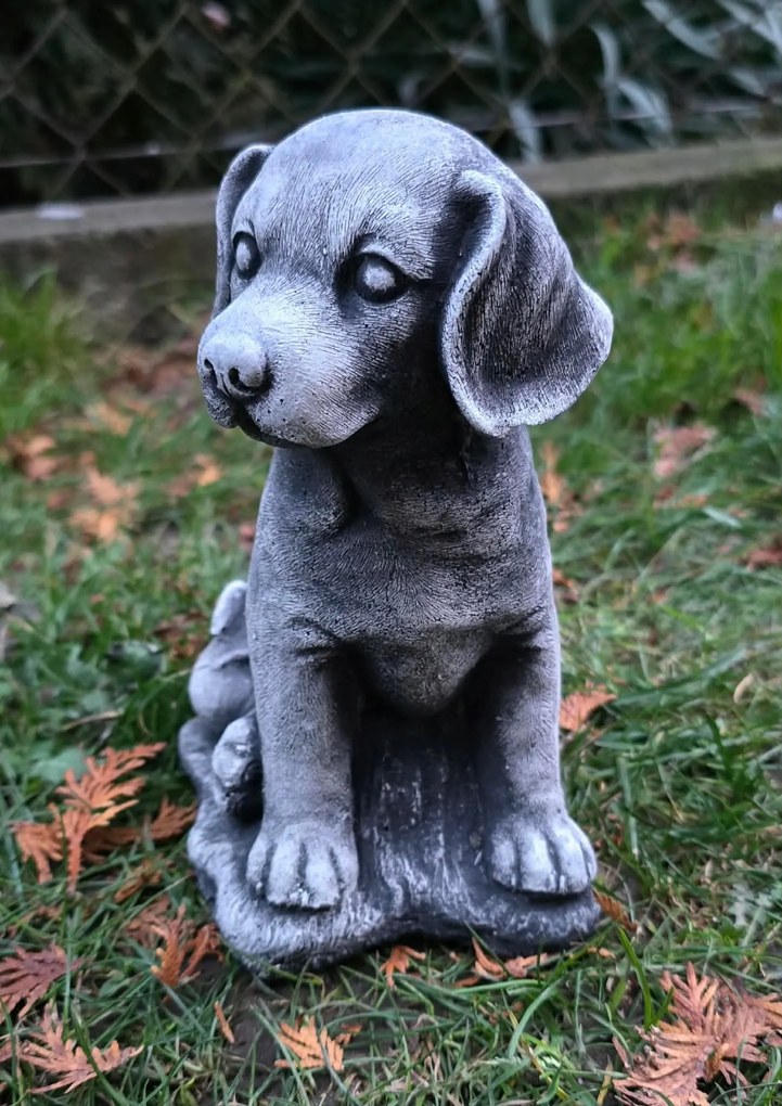 Ülő labrador szobor beton labrador figura kerti kutya figura