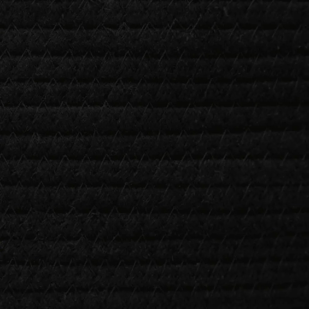 fehér-fekete pamut tárolókosár fedéllel Ø40 x 35 cm
