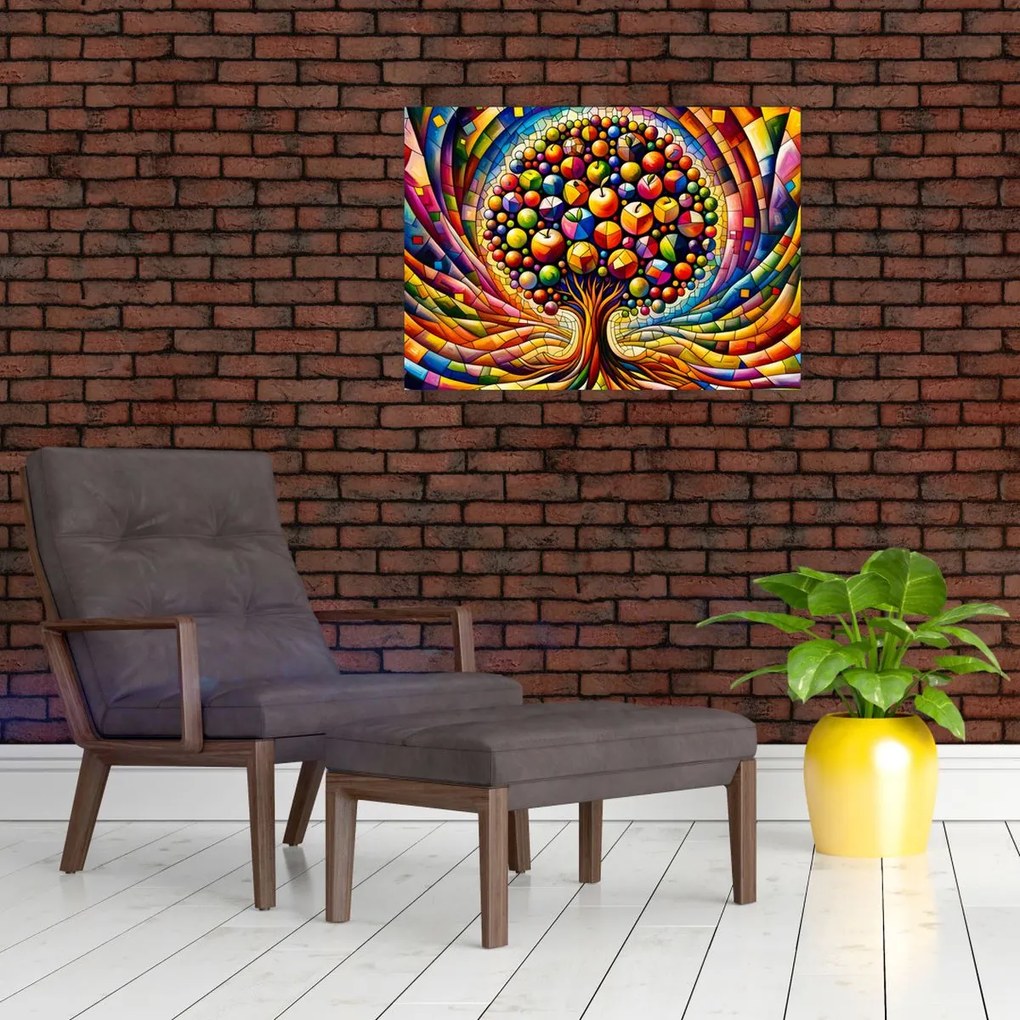 Kép – Színes fa almákkal (70x50 cm)
