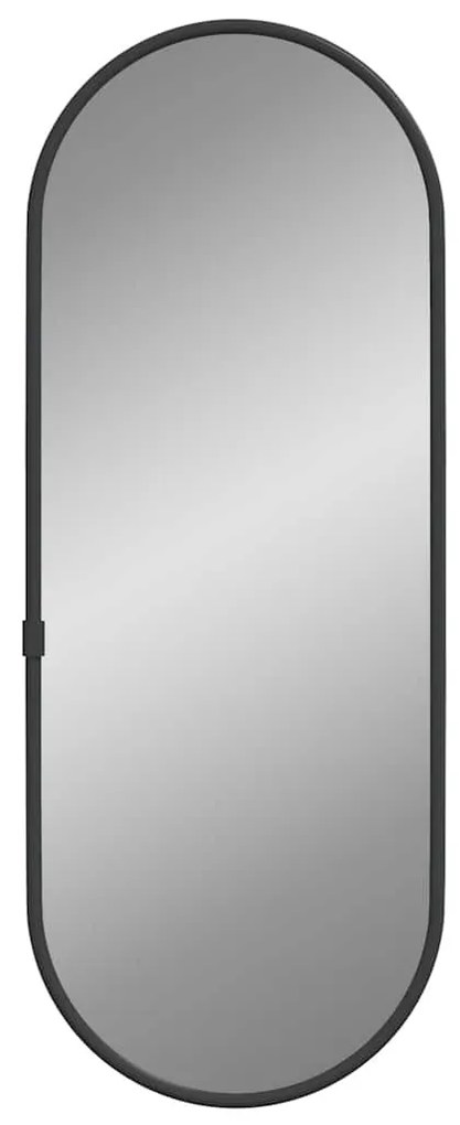 fekete ovális falitükör 40x15 cm