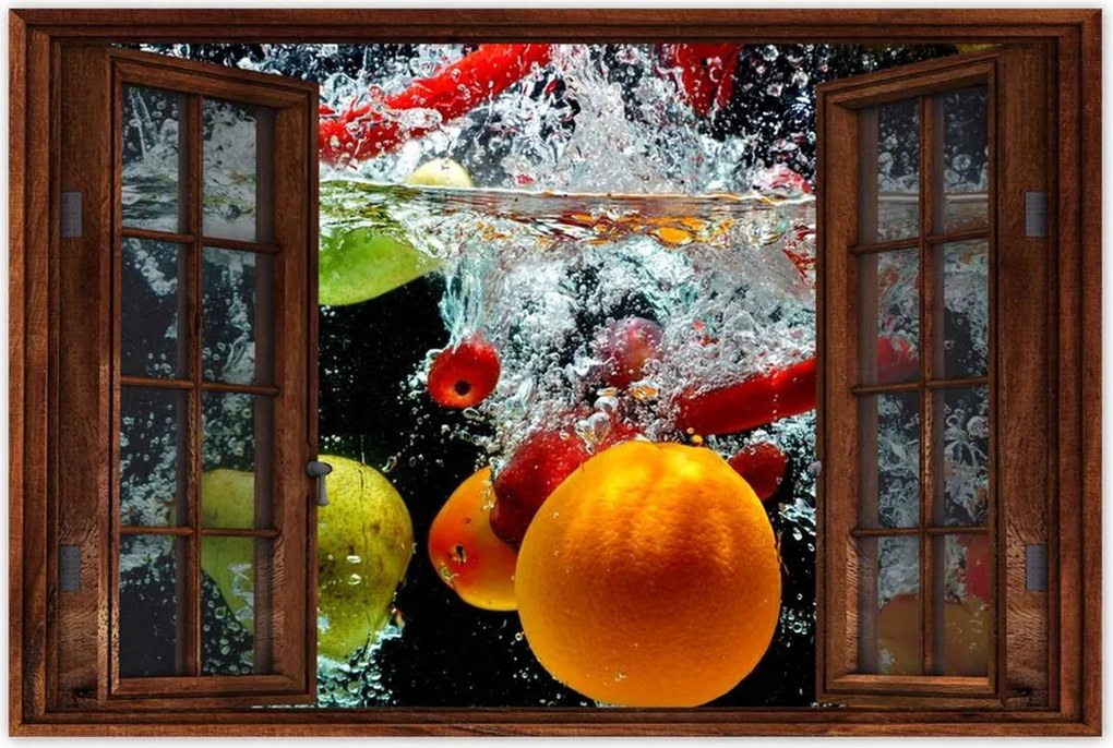 Poszterek 120x80 Gyümölcsök és zöldségek a vízben