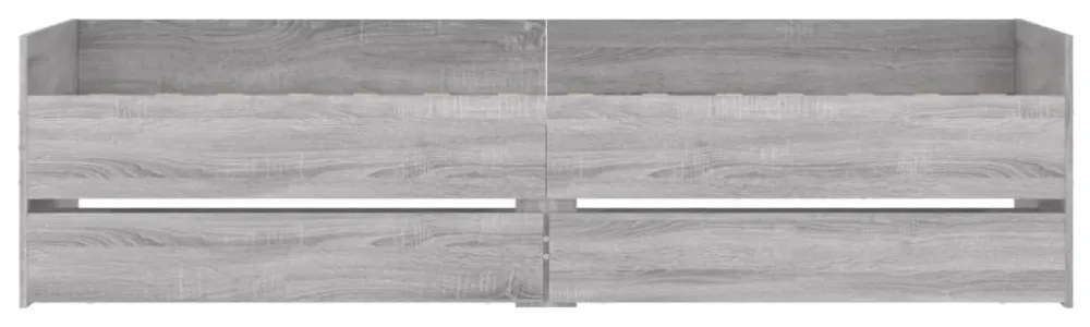 szürke sonoma tölgy színű műfa ágykeret fiókokkal 90 x 200 cm