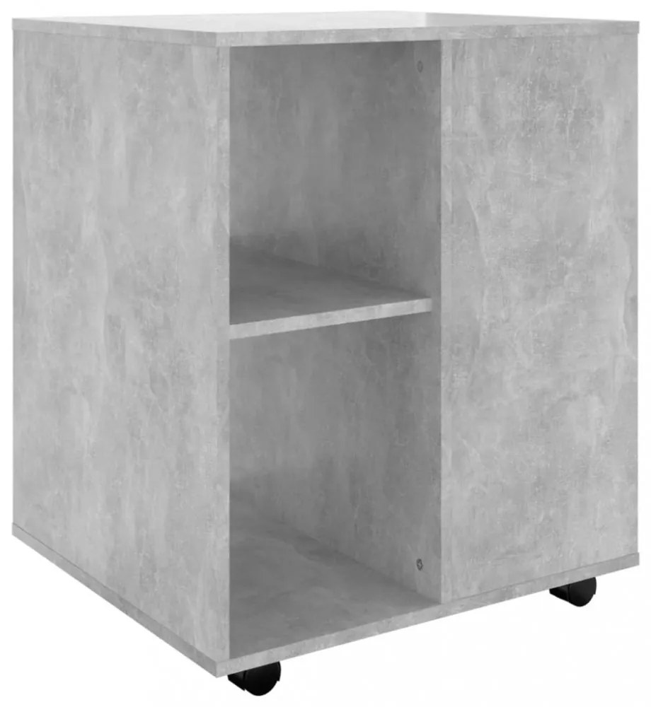 betonszürke szerelt fa kerekes szekrény 60 x 53 x 72 cm