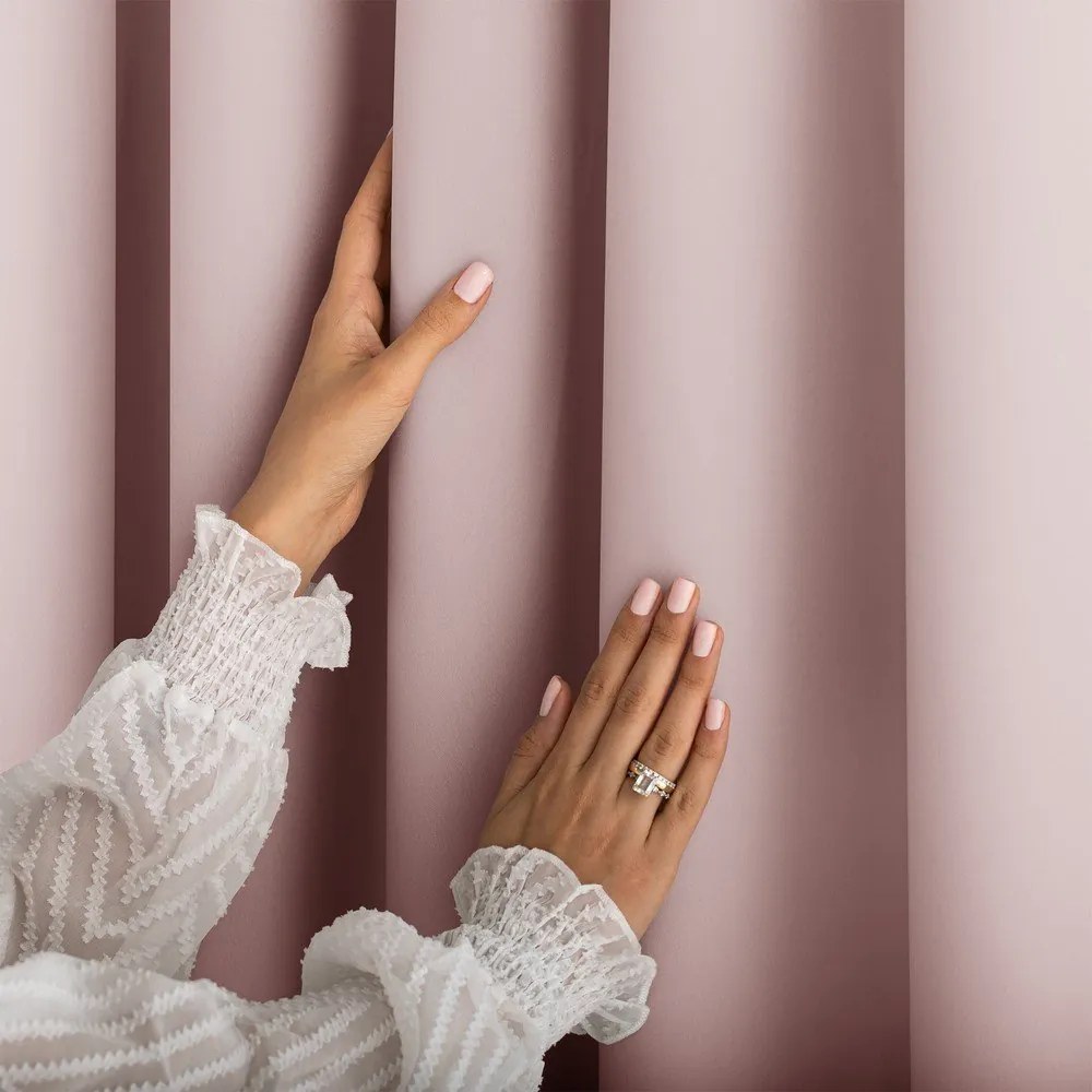 Törtrózsaszín dimout (részleges sötétítő) függöny 140x250 cm Carli Tie – Restilo