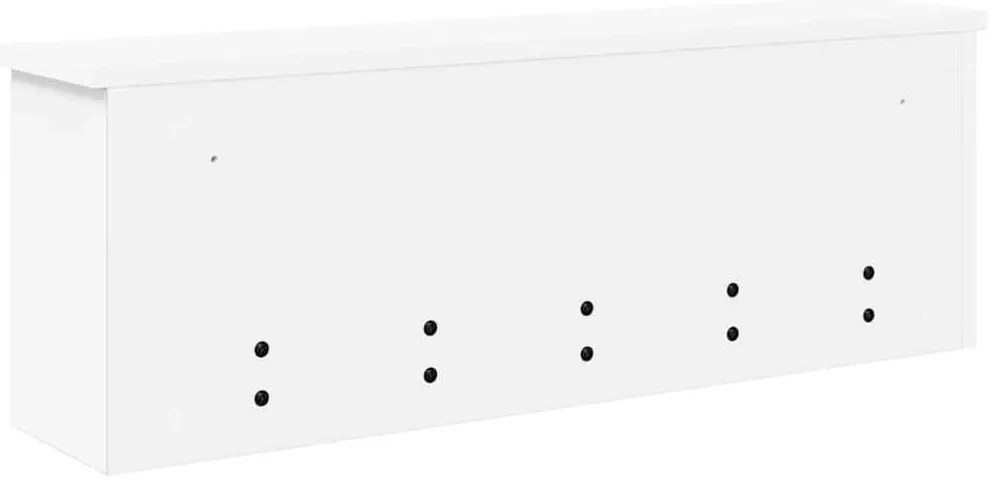 Fali Kabáthorog polcokkal Fehér 75 x 16 x 26 cm Faanyag