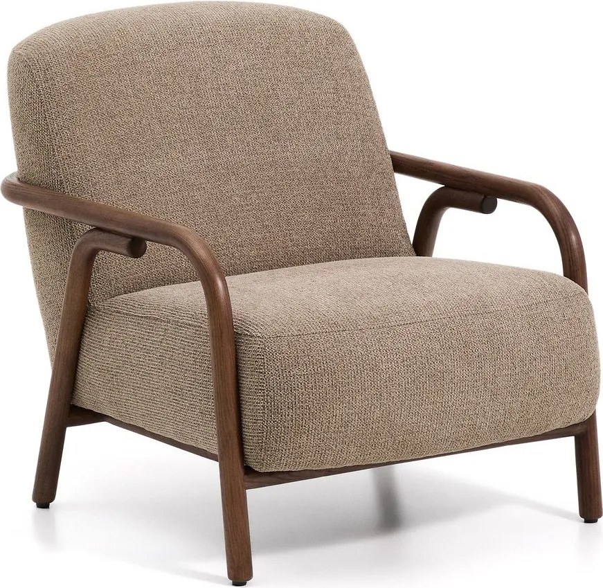 Szürkésbarna zsenília fotel Sylo – Kave Home