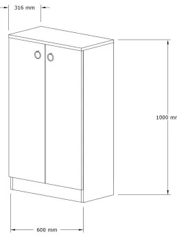 Cipősszekrény DEFNE 100x60 cm bézs