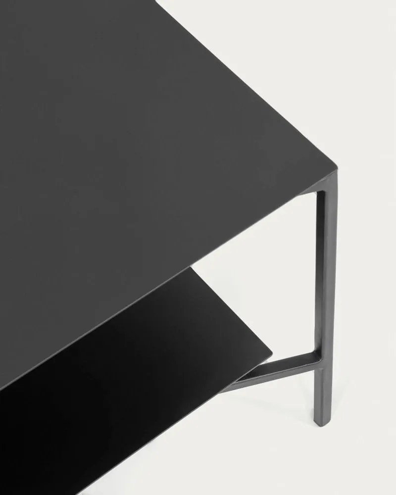 Fekete acél dohányzóasztal 60x140 cm Azisi – Kave Home