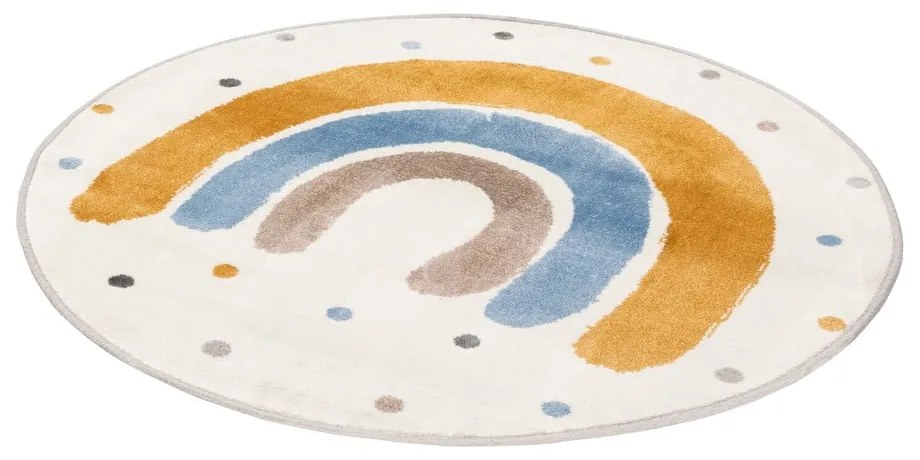 Okkersárga-elefántcsont színű gyerek szőnyeg ø133 cm Joyful Gold – FD