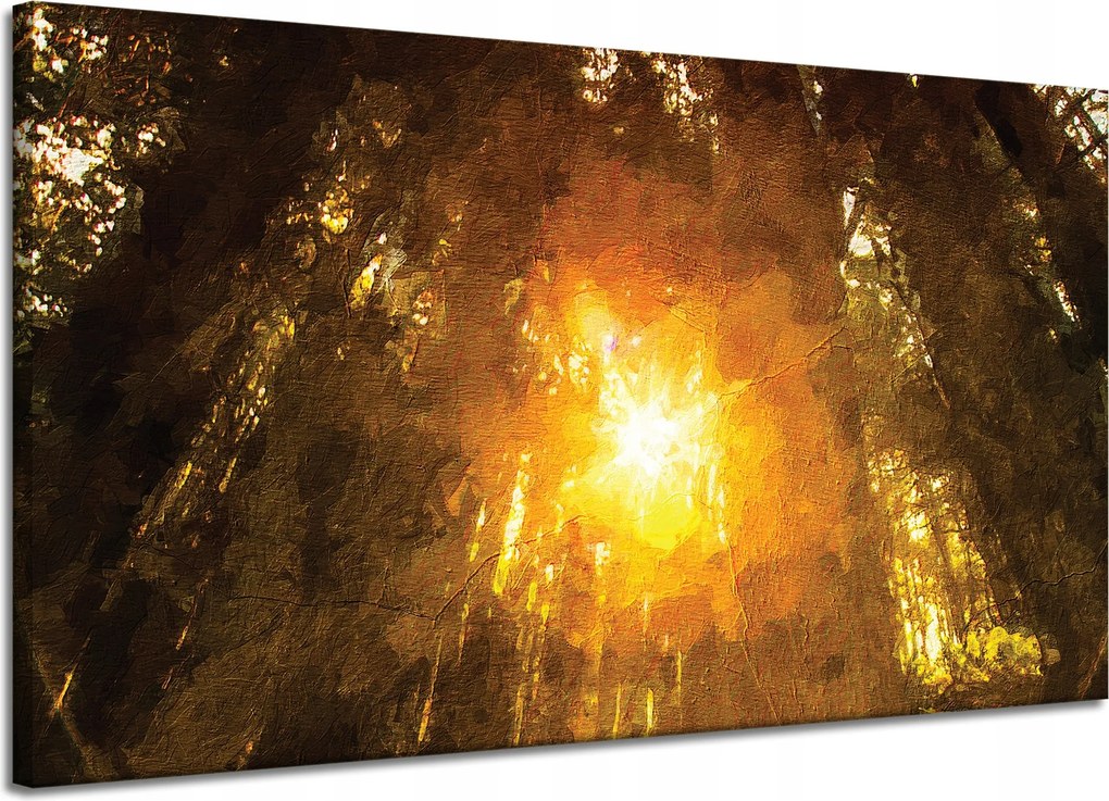 Vászonkép Erdő a nap tükrében Pasztell 120x70 cm Ajándéknak is tökéletes