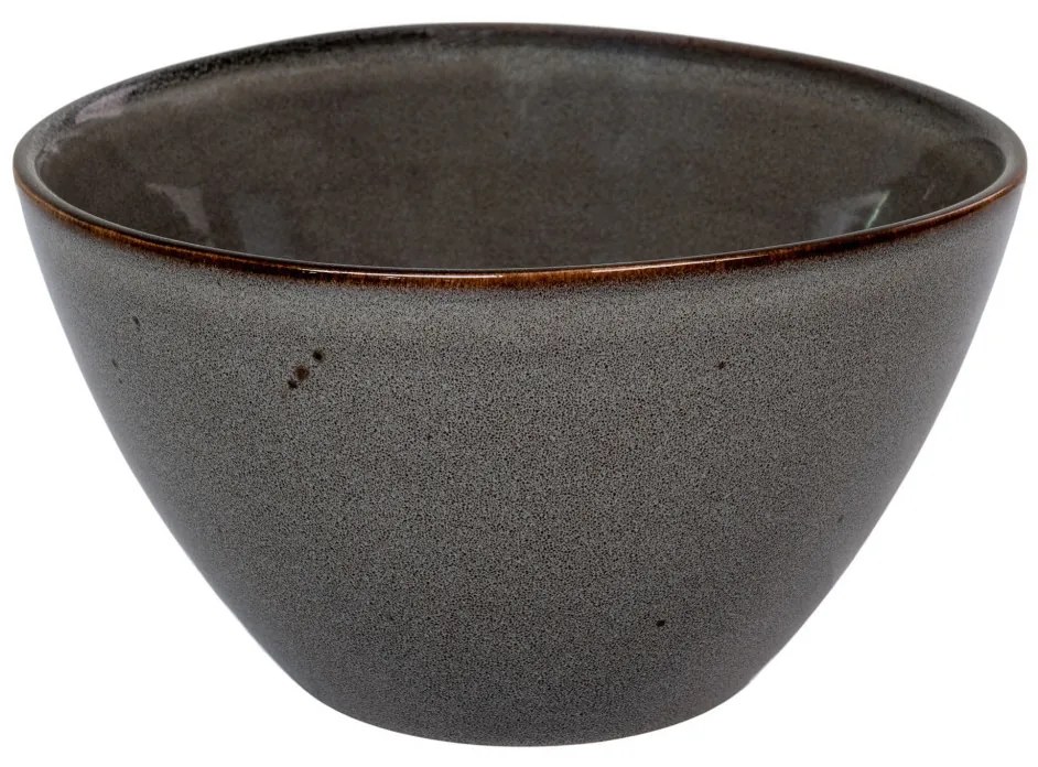 Selma tál, kerámia, szürke-barna 15x9 cm, 4 db