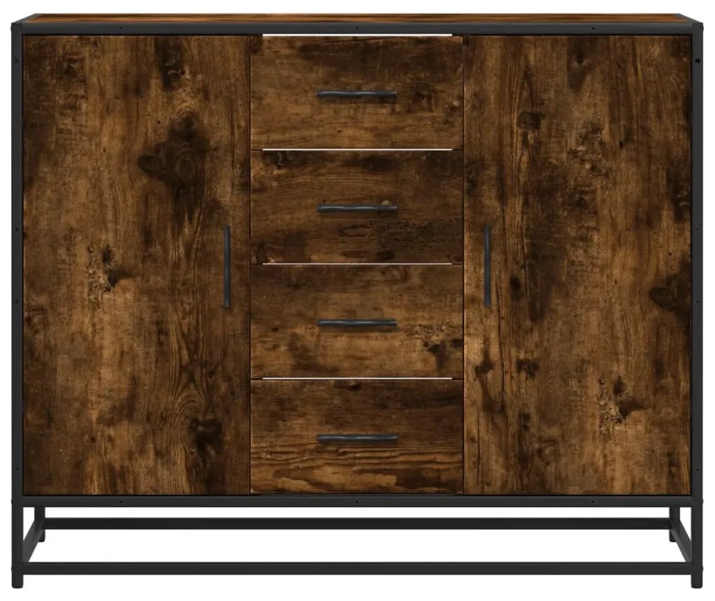 Sonoma tölgy színű szerelt fa tálalószekrény 92 x 35 x 76 cm
