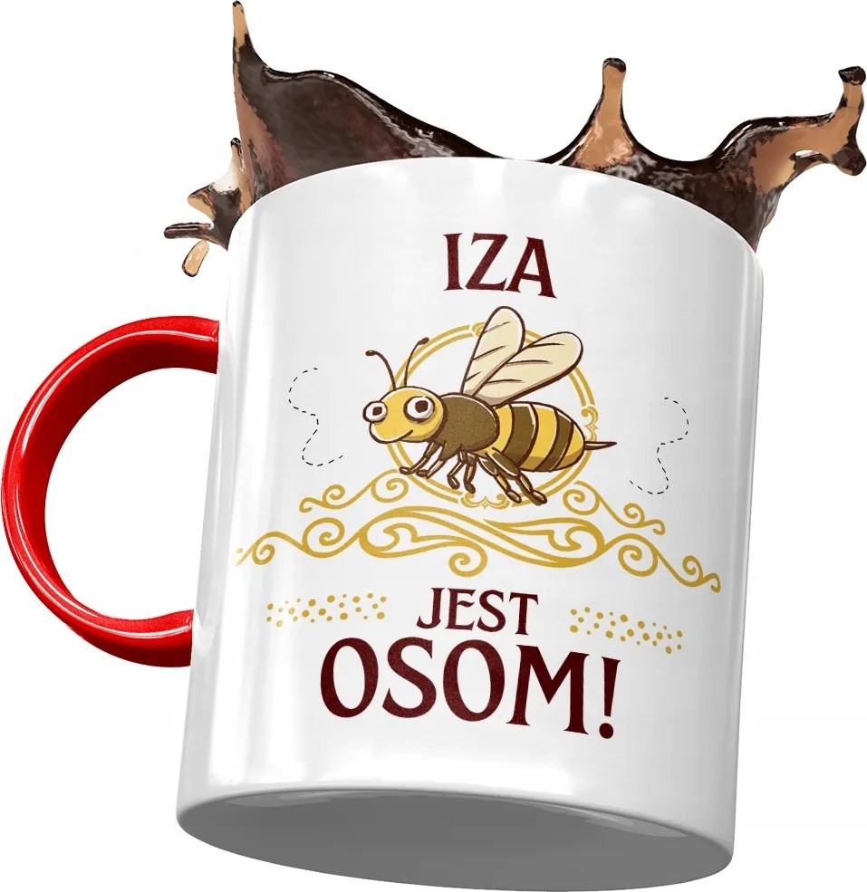 Piros Bögre Izabella Feleség Ajándék Nyomtatott Fotóval