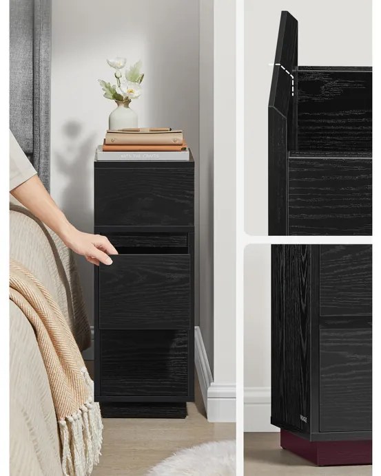 Tárolóasztal 25×30 cm, MDF, Fa Mintás. ANT-E1065 BK