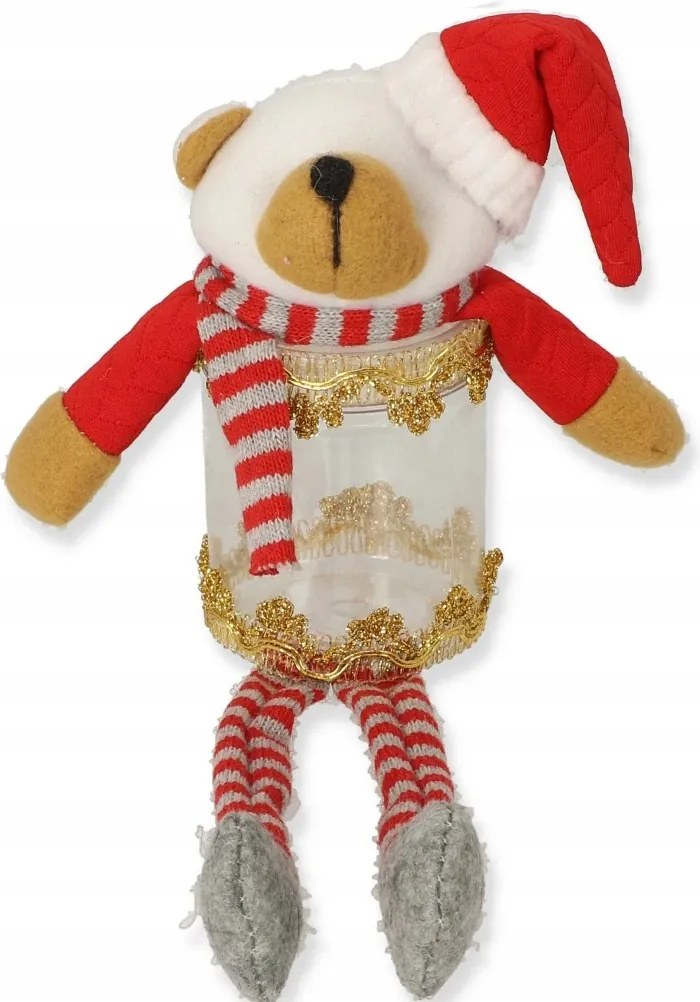 Plüss mackó édességtartóval apróságok dekoráció