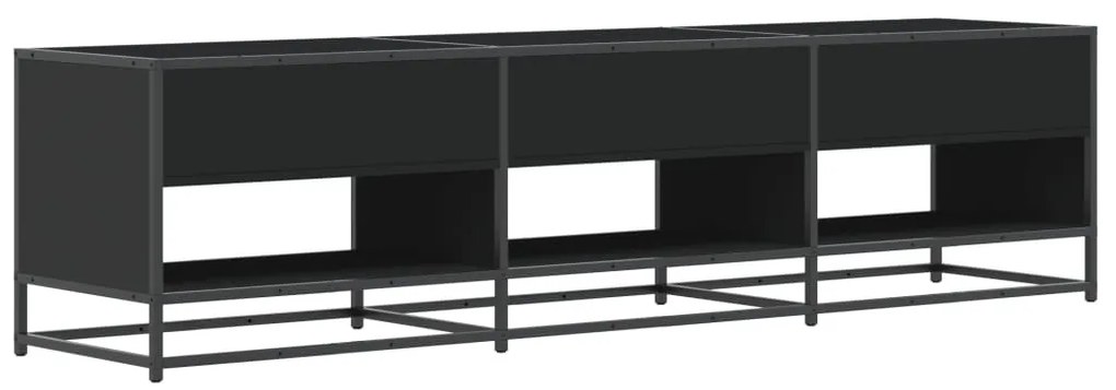fekete szerelt fa TV-szekrény 180 x 40 x 46 cm