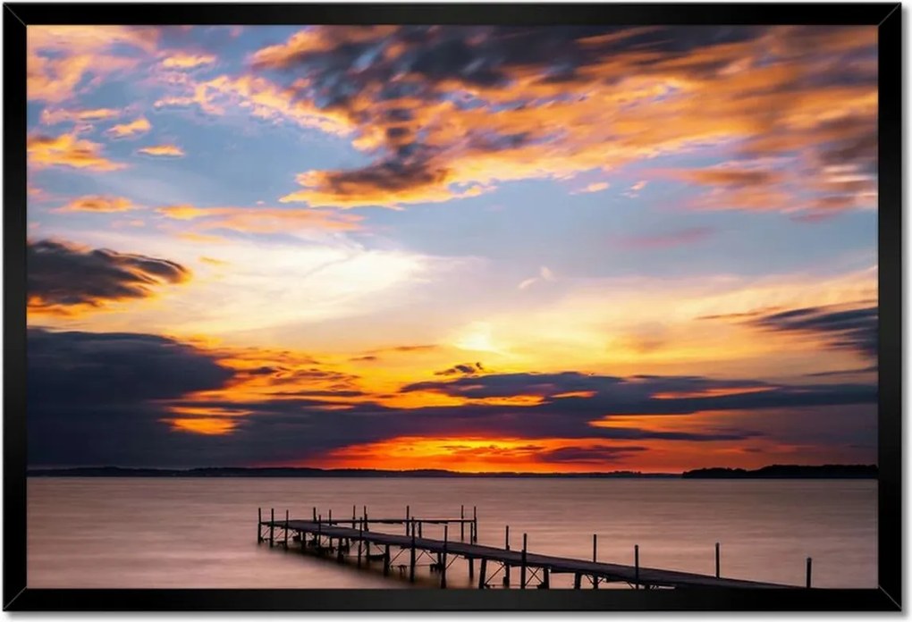 Poszter keretben 60x40 Nyugati-tó híd