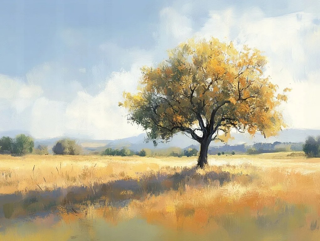 Vászonkép Canvas Tájkép Szabadtéri Fa Rét Tavasz 100x75