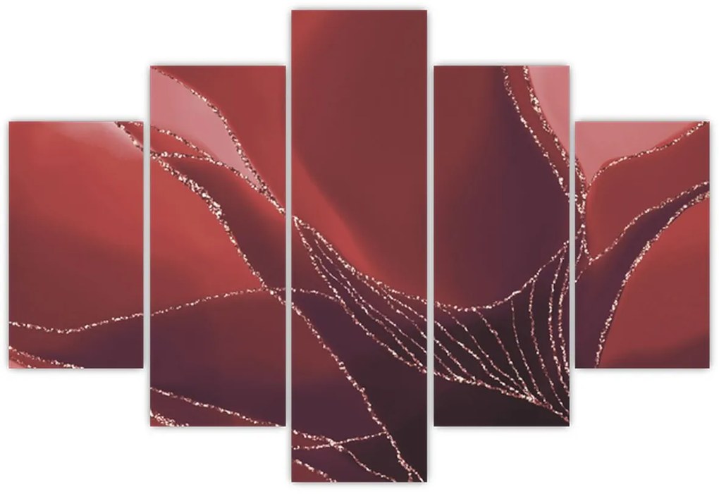 Kép - Piros absztrakt virág N⁰2 (150x105 cm)