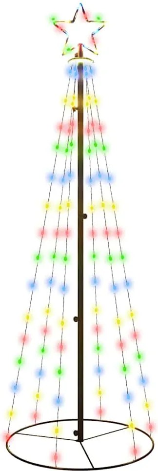 vidaXL kúp alakú karácsonyfa 108 színes LED-del 70 x 180 cm