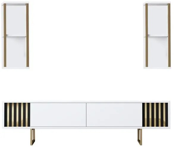 TV szekrény Gold Line - White, Black