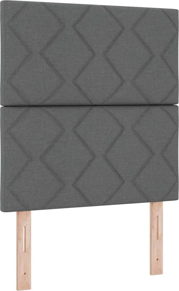 vidaXL Boxrugós ágy matracmal leddel Sötétszürke 80 x 200 cm szövet