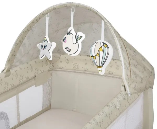 Lionelo - SVEN PLUS utazóágy, bézs színű