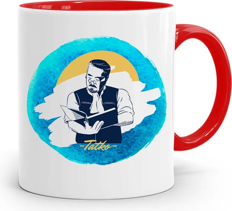 Piros Bögre Apának Apukának Ajándék fényképes nyomtatással