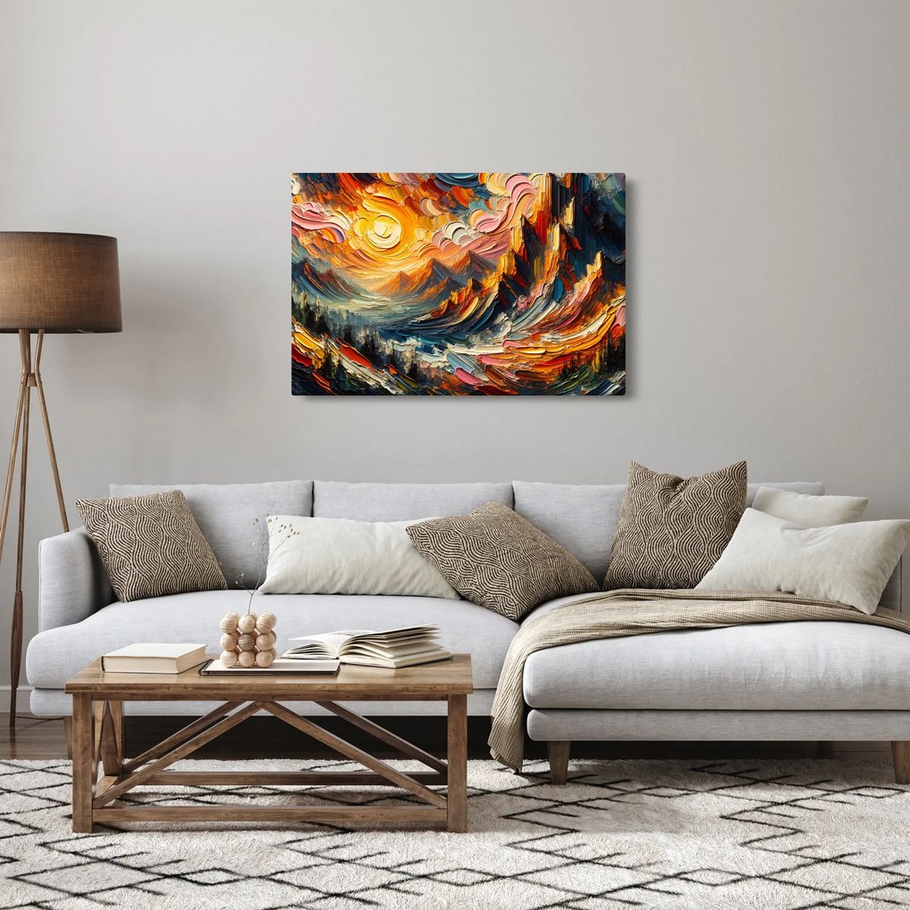 Kép - Hegyek, melyeket napfény ölel (90x60 cm)