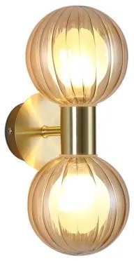 Searchlight 30507GO - Fali lámpatest LUMINSPHERE 2xG9/7W/230V sárgaréz